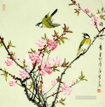 Flor de ciruelo de pájaro chino Pinturas al óleo